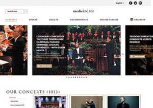 Medici.tv provides access to live and recorded music, dance, and theater performances. 
