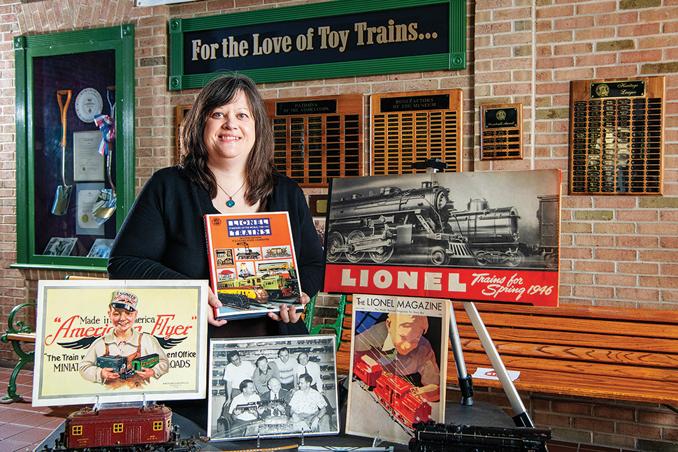 Lori Nyce, librarian at the National Toy Train Library in Ronks, Pennsylvania. Photo: Eric Forberger