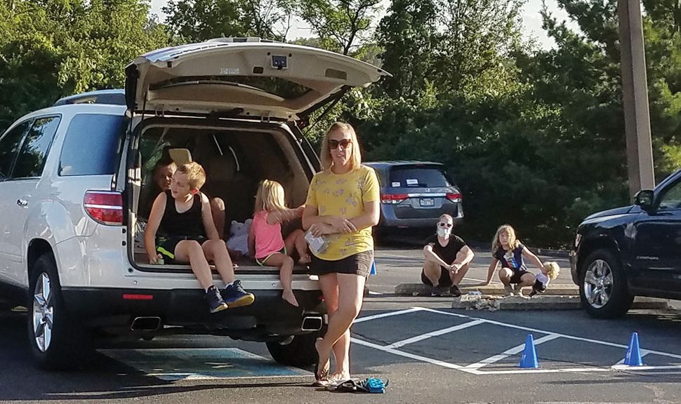 Families attend a drive-in storytime at Cincinnati and Hamilton County (Ohio) Public Library's Monfort Heights branch in 2020. Photo: Cincinnati and Hamilton County (Ohio) Public Library