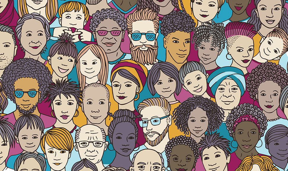 Illustration of dozens of diverse faces (Illustration: Franzi Draws)
