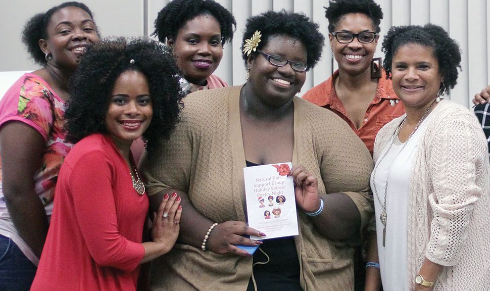 In November 2017, more than 120 people attended a poetry event hosted by the Natural Hair Support Group at East Baton Rouge Parish (La.) Library’s Greenwell Springs Road Regional branch. The group was founded by Adult Services and Reference Librarian Nicollette M. Davis (holding program book). z
