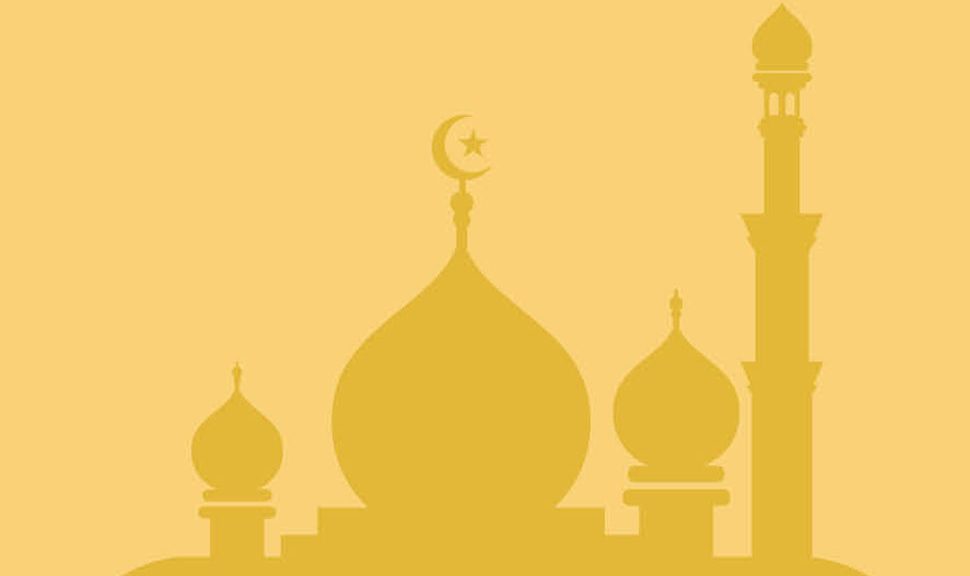 Silhouette of mosque on gold background (Illustration: green2/AdobeStock)