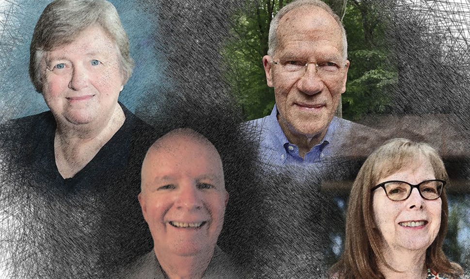 The Connecticut Four. From left: Barbara Bailey, Peter Chase, George Christian, and Janet Nocek