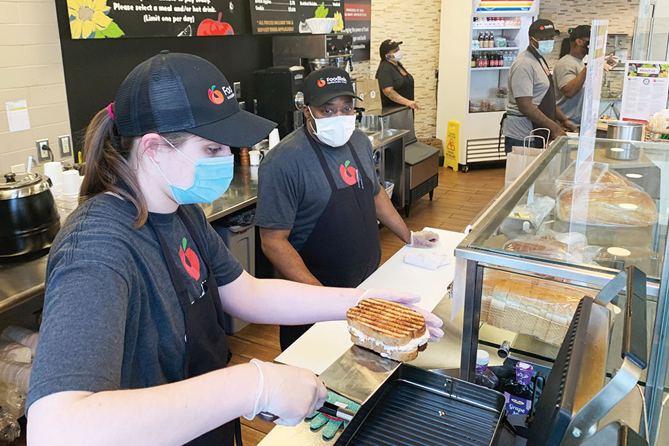 Foodlink Community Café in Rochester (N.Y.) Public Library’s Central Library provides culinary training and work experience for people who have faced barriers to employment. Photo: Foodlink