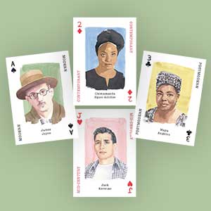 Genius Writers playing cards (photo: Marcel George/Laurence King, publisher)