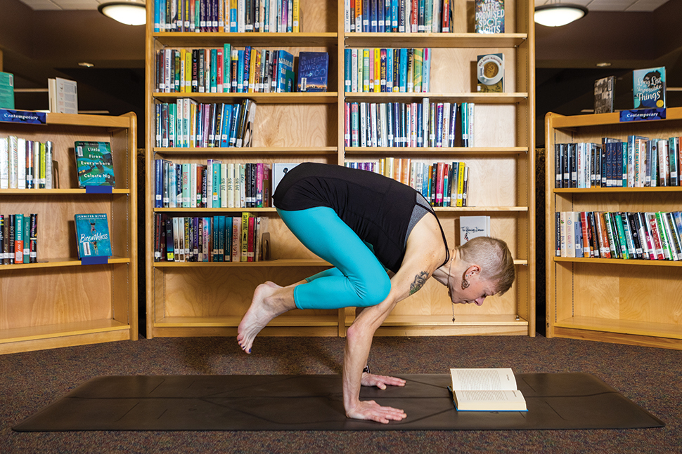 Yoga in the library