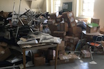 Ashley Hawkins' school library before cleanup, from Knowledge Quest