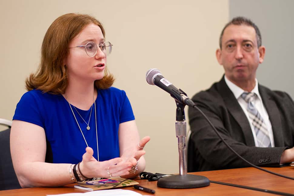 Holly Ritchie, with Jon Solomon in the Background