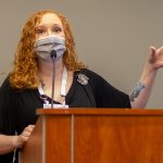 Brooke Windsor⁠, teen services librarian at Stratford Public Library (SPL) in Ontario⁠, speaks at "Outside and Around Town: The Magic of Harry Potter and the Stratford Adventure” at the 2022 American Library Association Annual Conference and Exhibition in Washington, D.C.