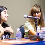 Authors Maya Prasad (left) and Susan Azim Boyer speak at “Engaging Historically Underrepresented Young Adult Readers,” a June 27 session at the American Library Association's 2022 Annual Exhibition and Conference in Washington, D.C. Photo: Rebecca Lomax/American Libraries