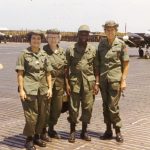 Four members of the US Army on an airfield