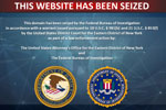 Banner from the Z-Library site announcing its domain seizure by the US Department of Justice and the FBI