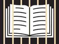 Illustration of a book behind bars