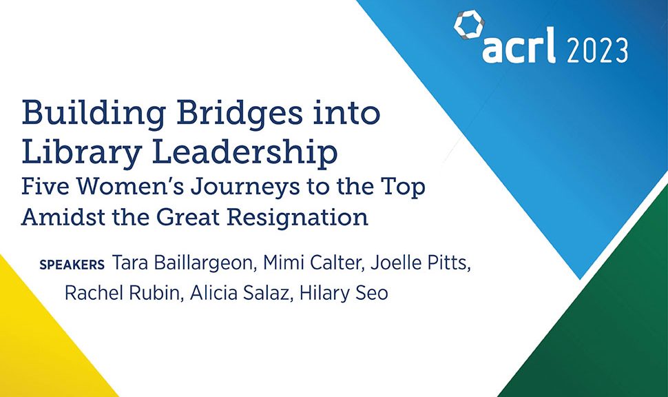 Screenshot of "Building Bridges into Library Leadership" presentation