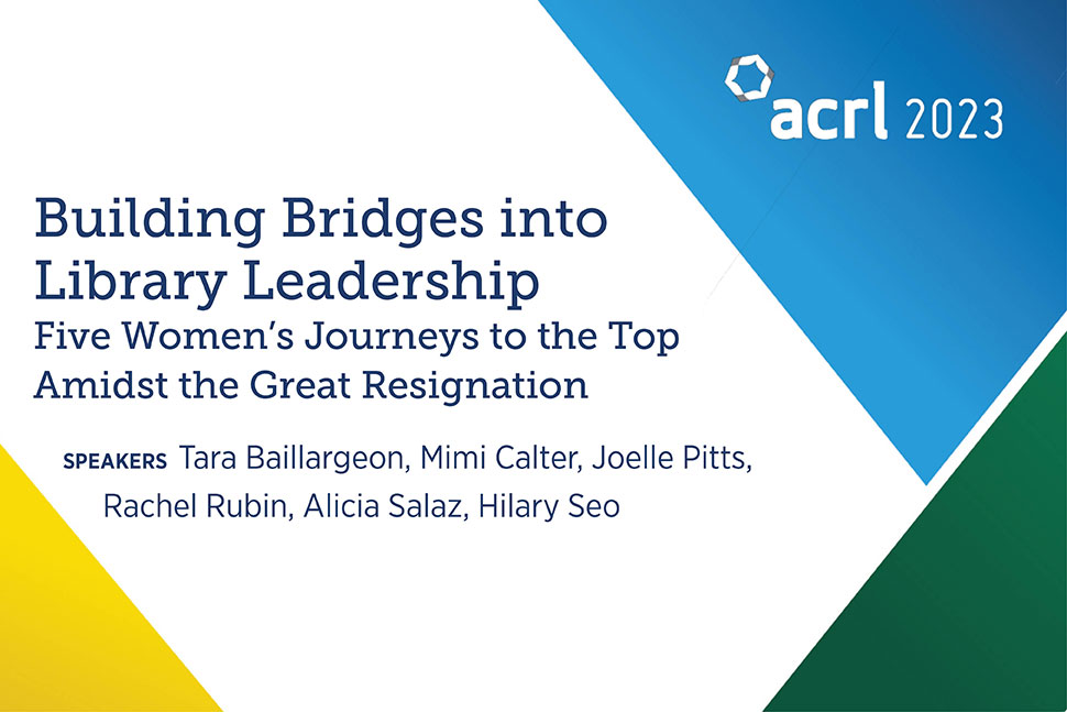 Screenshot of "Building Bridges into Library Leadership" presentation