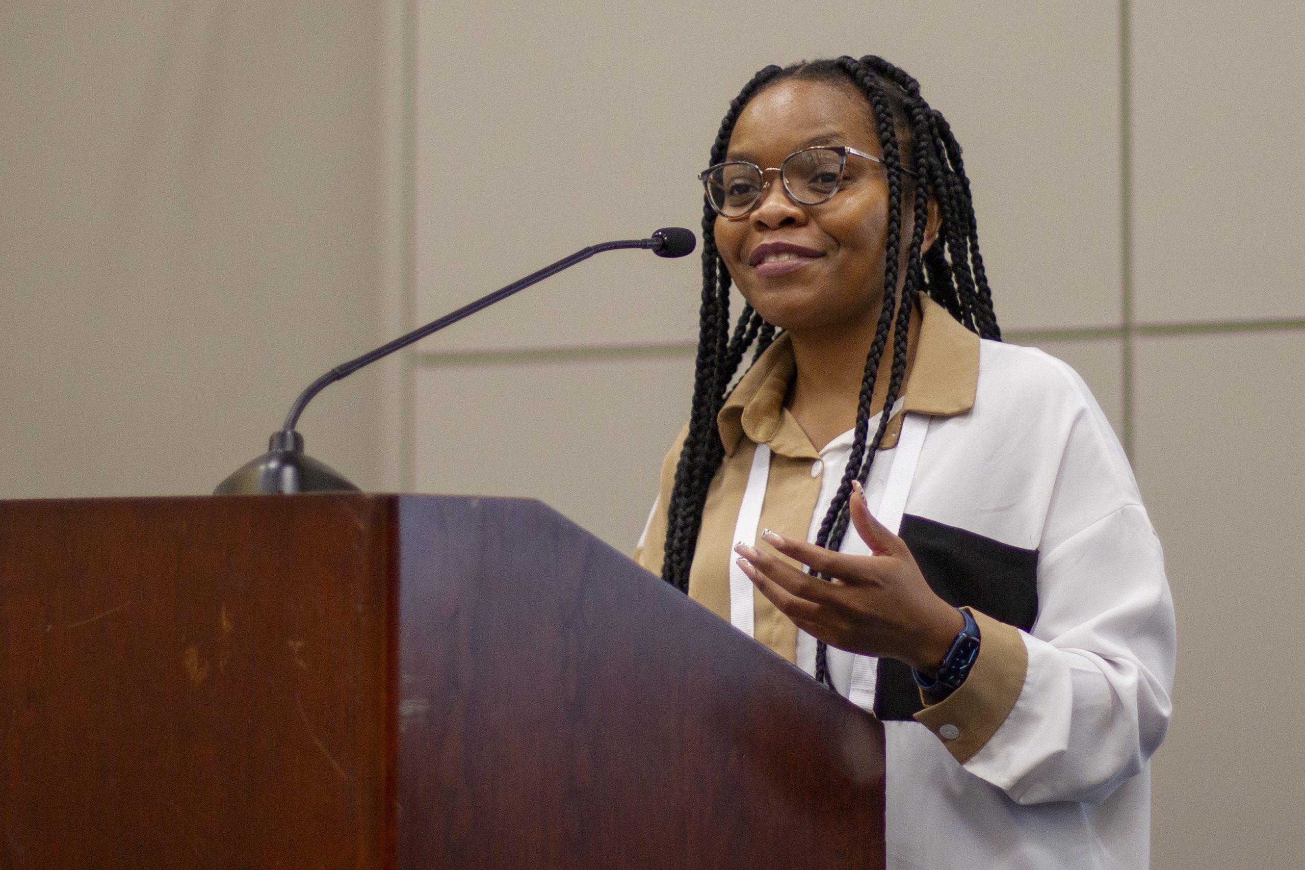 Andiswa Mfengu, lecturer in the Department of Knowledge and Information Stewardship at the University of Cape Town talks about how the OCLC New Model Library Framework applies to libraries in Africa at the American Library Association's 2023 Annual Conference and Exhibition in Chicago.