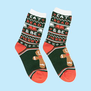 Eat, Read, and Be Merry socks