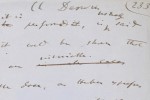 Section of a Darwin manuscript page including his signature