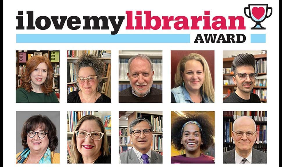 A collection of headshots of the 2024 I Love My Librarian Award Honorees