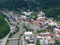 Photo of historic flooding in Vermont in July 2023