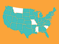 A map highlighting states whose state libraries have cut ties with ALA