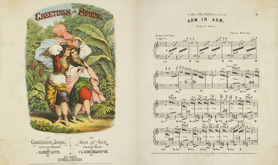 A photo of a piece of sheet music from University of Michigan's collection of Thomas Edison's sheet music.