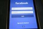 Facebook login screen on mobile