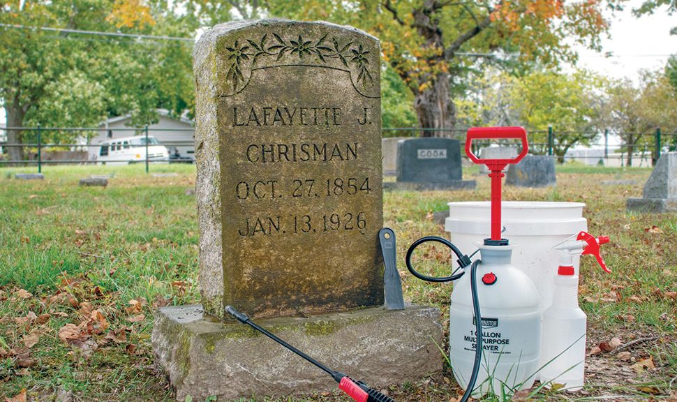 A nearly 100-year-old headstone that was revived as part of Christian County (Mo.) Library’s Uncovering History: Gravestone Cleaning program.