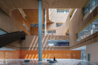 Interior of Shanghai Library East in China