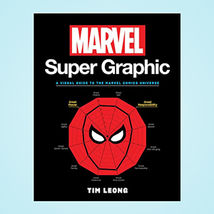 book cover showing a Spiderman infographic