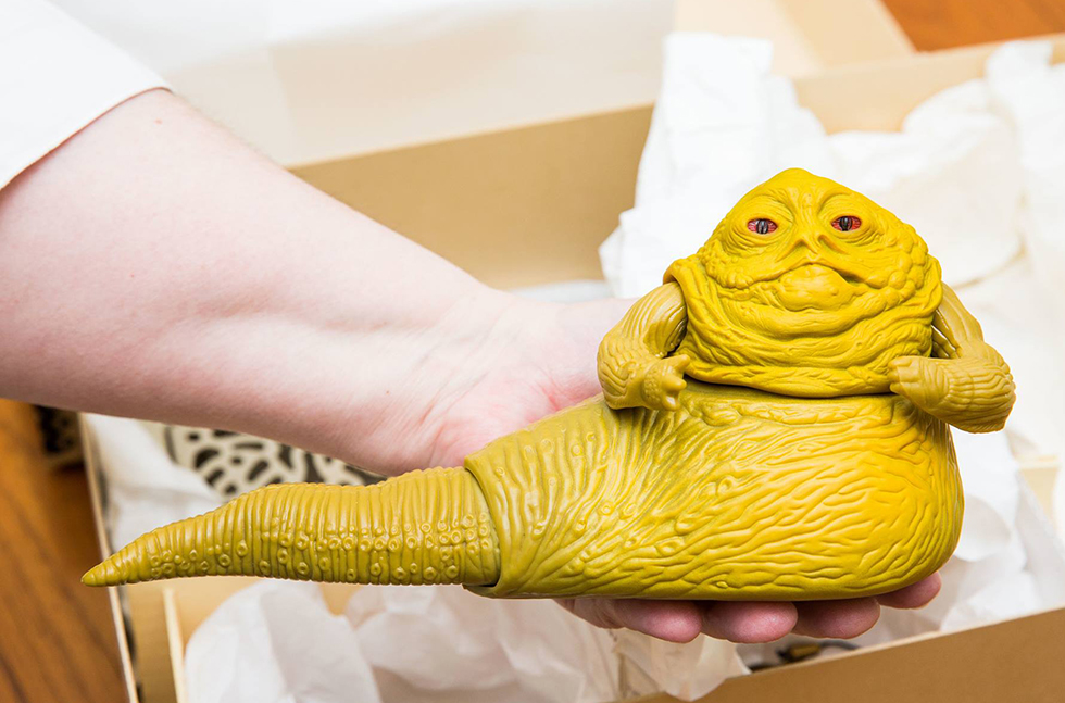 Jabba the Hutt figurine from the Nicholas A. Salerno Star Wars Collection at Arizona State University