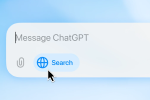 ChatGPT page with search option