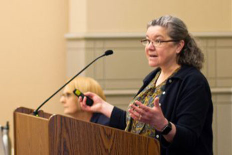 Theresa Chmara, general counsel of the American Library Association's Freedom to Read Foundation, at LibLearnX in January 2020. Photo: Rebecca Lomax/American Libraries