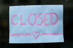 Hand-drawn "Closed" sign