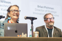 Amber Reichert, director of content strategy for communications and UX at University of Virginia, and Jarrod Wilson, head of technology services at Kalamzaoo (Mich.) Public Library share insights on technology at the American Library Association's 2025 Annual Conference and Exhibition in Philadelphia.