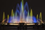 Fountain illuminated by colorful lights
