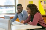 Students at a computer