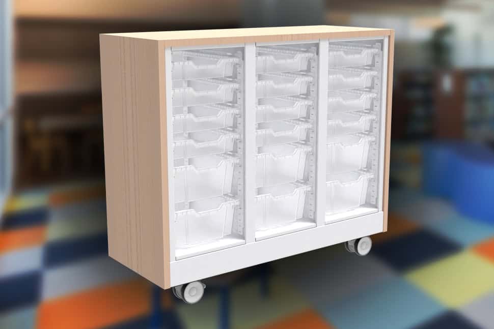 Spacesaver Totes in 4-Post Shelving