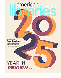 Cover of the January/February 2026 issue of American Libraries featuring the 2025 Year in Review
