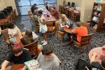 Students in a school library