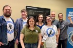 ALA employees outside the Chicago NLRB offices after the vote count