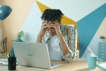 Man frustrated with his computer