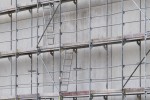 Scaffolding around a building