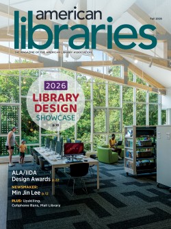 Cover of the Fall 2026 issue of American Libraries with coverline 2026 Library Design Showcase and an image of Maplewood Memorial Library