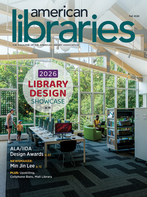 Cover of the Fall 2026 issue of American Libraries with coverline 2026 Library Design Showcase and an image of Maplewood Memorial Library