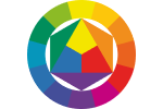 Color wheel depicting relationships between colors