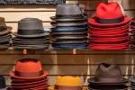 Variety of hats in a store