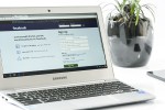 Facebook on a laptop