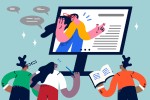 Figures watching an online course