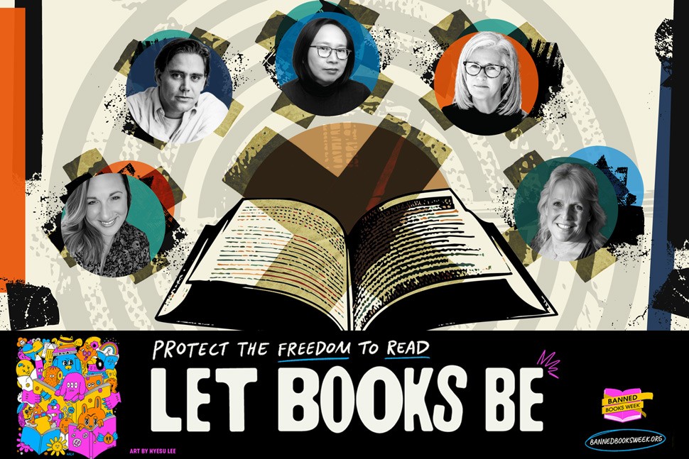 Let Books Be header with headshots of Jennifer L. Armentrout, Stephen Chbosky, Malinda Lo, Ellen Hopkins, and Patricia McCormick
